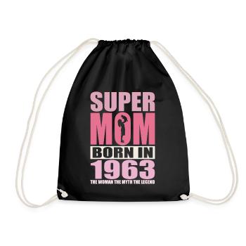Anniversaire de maman 1963 | Super Maman - Sac de sport léger - noir - Devant