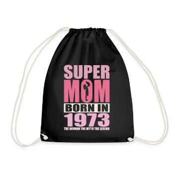 Anniversaire de maman 1973 | Super Maman - Sac de sport léger - noir - Devant