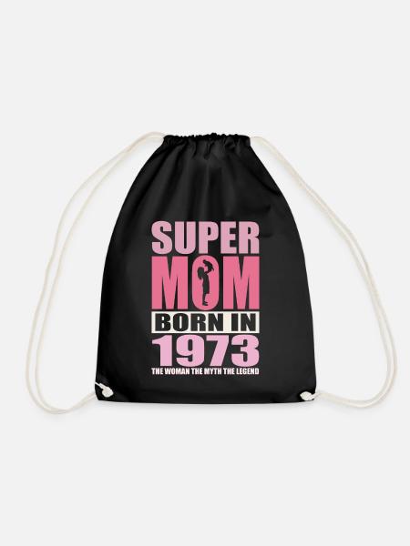 Mama Geburtstag 1973 | Super Mom - Turnbeutel - Schwarz