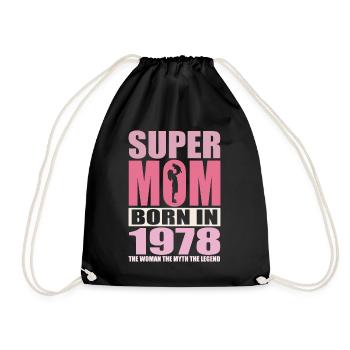 Anniversaire de maman 1978 | Super Maman - Sac de sport léger - noir - Devant
