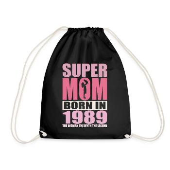 Anniversaire de maman 1989 | Super Maman - Sac de sport léger - noir - Devant