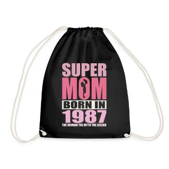 Anniversaire de maman 1987 | Super Maman - Sac de sport léger - noir - Devant