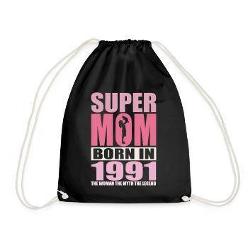 Anniversaire de maman 1991 | Super Maman - Sac de sport léger - noir - Devant