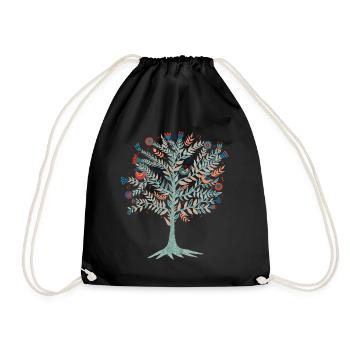 Tree. Tree of Life. Yggdrasil - Drawstring Bag - black - Front