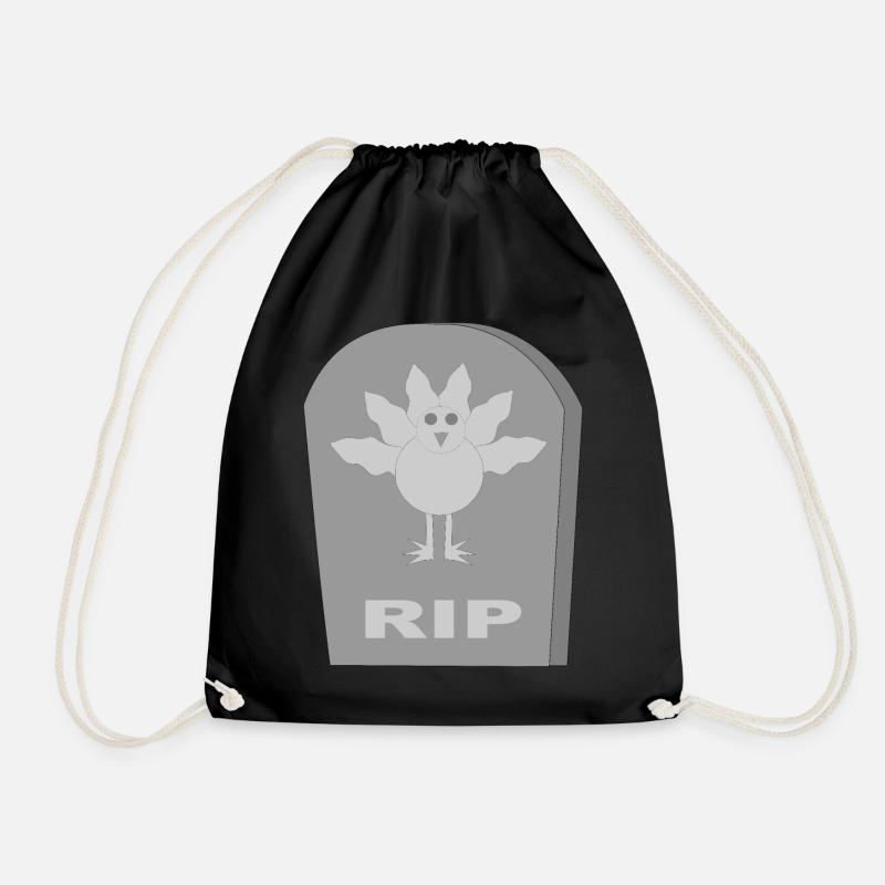 Gothic Alternative dead Christmas Turkey RIP - Drawstring Bag - black
