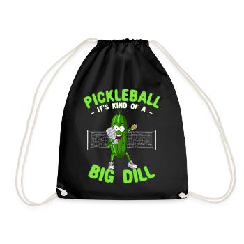 Pickleball es ist irgendwie ein großer Dill Lustige Gurke - Turnbeutel - Schwarz - Vorne