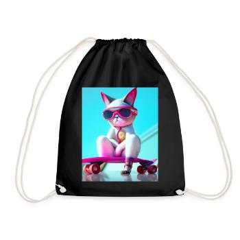 Chats de skateboard cool - Sac de sport léger - noir - Devant