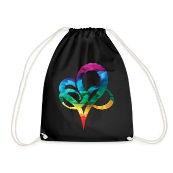 LGBTQ Rainbow Heart Pride Heart Gift - Drawstring Bag - black - Front