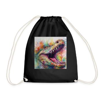 Modern & Colourful Crocodile Wall Art by Bodhi - Drawstring Bag - black - Front