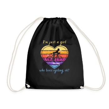 Je suis juste une fille qui aime le vélo - Sac de sport léger - noir - Devant