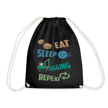 Excavator driver - Drawstring Bag - black - Front
