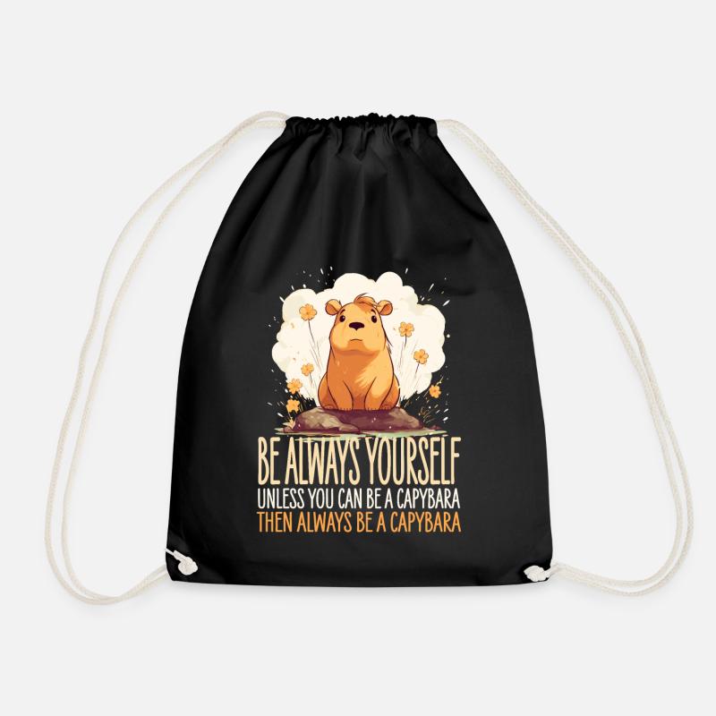 Capybara Immer Du Selbst - Turnbeutel - Schwarz