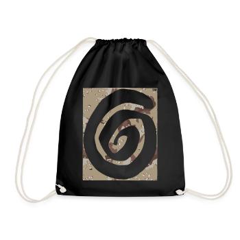 Pation Logo desertcamo inverted - Drawstring Bag - black - Front
