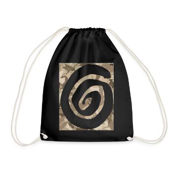 Pation O Logo desertcamo 5 colors invert - Drawstring Bag - black - Front