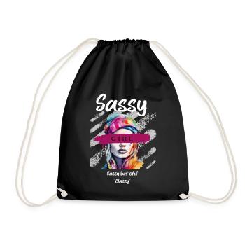Sassy but still classy - Drawstring Bag - black - Front