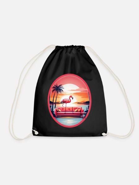 Flamingo Sofa - Turnbeutel - Schwarz