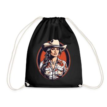 Western Girl - Turnbeutel - Schwarz - Vorne