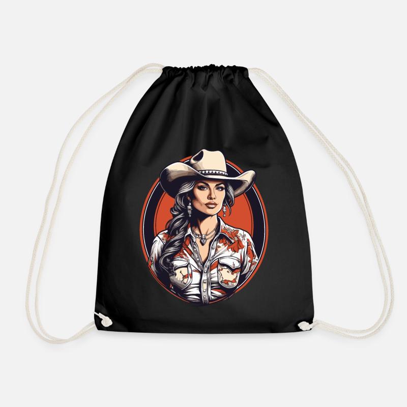 Western Girl - Drawstring Bag - black