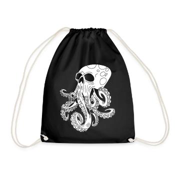 Octopus Skull - Drawstring Bag - black - Front