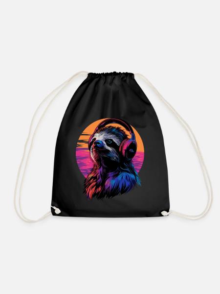 Faultier Musik - SLOTH MUSIK HEADPHONES - Turnbeutel - Schwarz