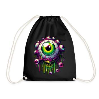 Festival Surreal Art Psychedelic Eye - Drawstring Bag - black - Front