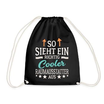 So sieht ein richtig cooler Raumausstatter aus - Turnbeutel - Schwarz - Vorne