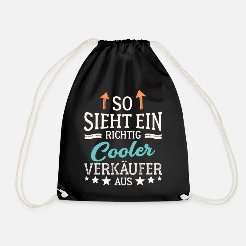 So sieht ein richtig cooler Verkäufer aus Händler - Turnbeutel - Schwarz