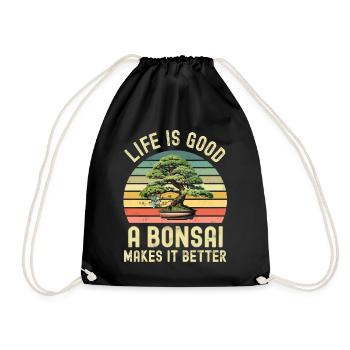 Bonsai Tree - Drawstring Bag - black - Front