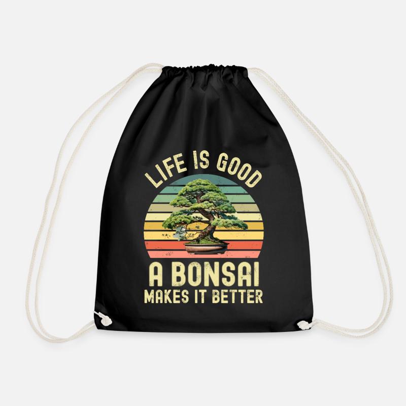 Bonsai Baum - Turnbeutel - Schwarz