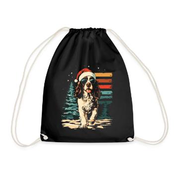 English Springer Spaniel Weihnachten - Turnbeutel - Schwarz - Vorne