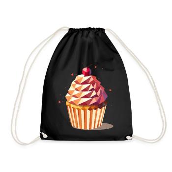 Cupcake – Farbenfrohes Design voller Genussfreude - Turnbeutel - Schwarz - Vorne
