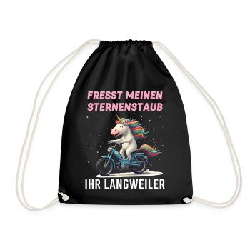 Einhorn Moped Tour - Turnbeutel - Schwarz - Vorne