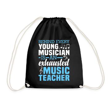 Music Teacher Behind Every Young Musician - Drawstring Bag - black - Front