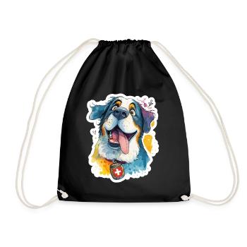 Saint-Bernard suisse majestueux - Sac de sport léger - noir - Devant
