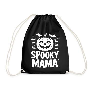 Humorous Halloween Pumpkin Print - Drawstring Bag - black - Front