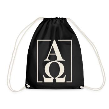 Christian Alpha Omega Symbol Faith Hope - Drawstring Bag - black - Front