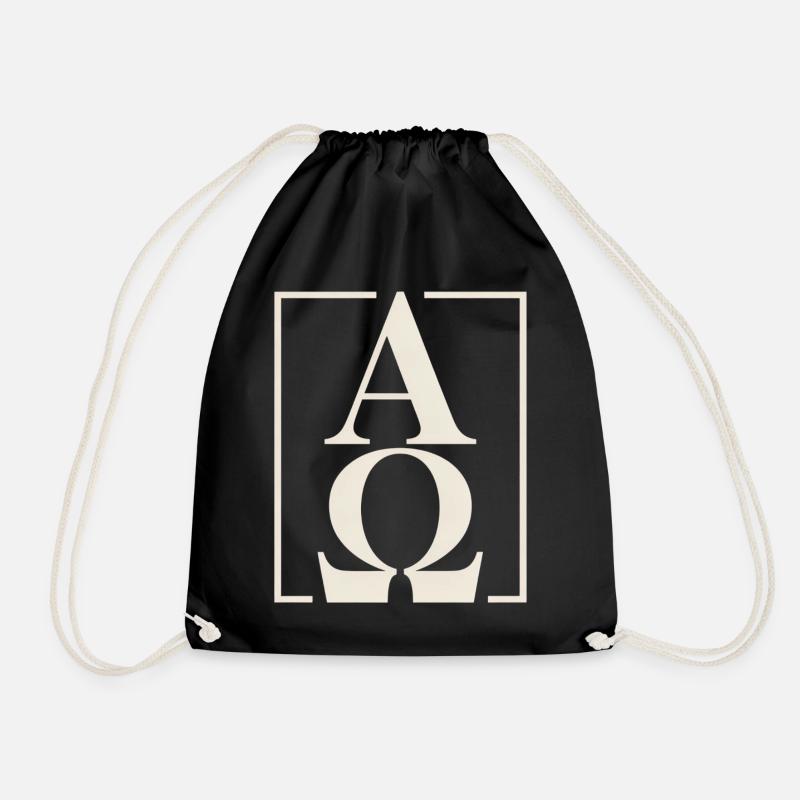 Christlich Alpha Omega Symbol Glaube Hoffnung - Turnbeutel - Schwarz