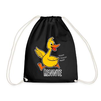 Un joyeux petit canard qui court - une course ! - Sac de sport léger - noir - Devant
