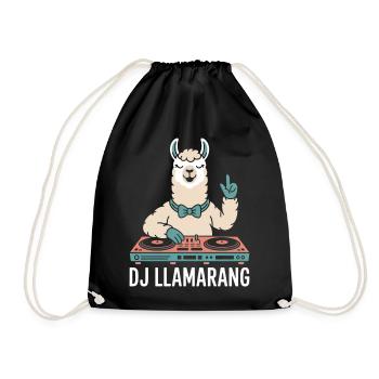 DJ LLAMARANG Lama DJ Party Club Music Humor - Drawstring Bag - black - Front