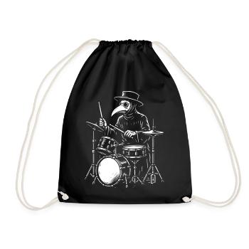 Plague Doctor Drummer Band Tee - Drawstring Bag - black - Front