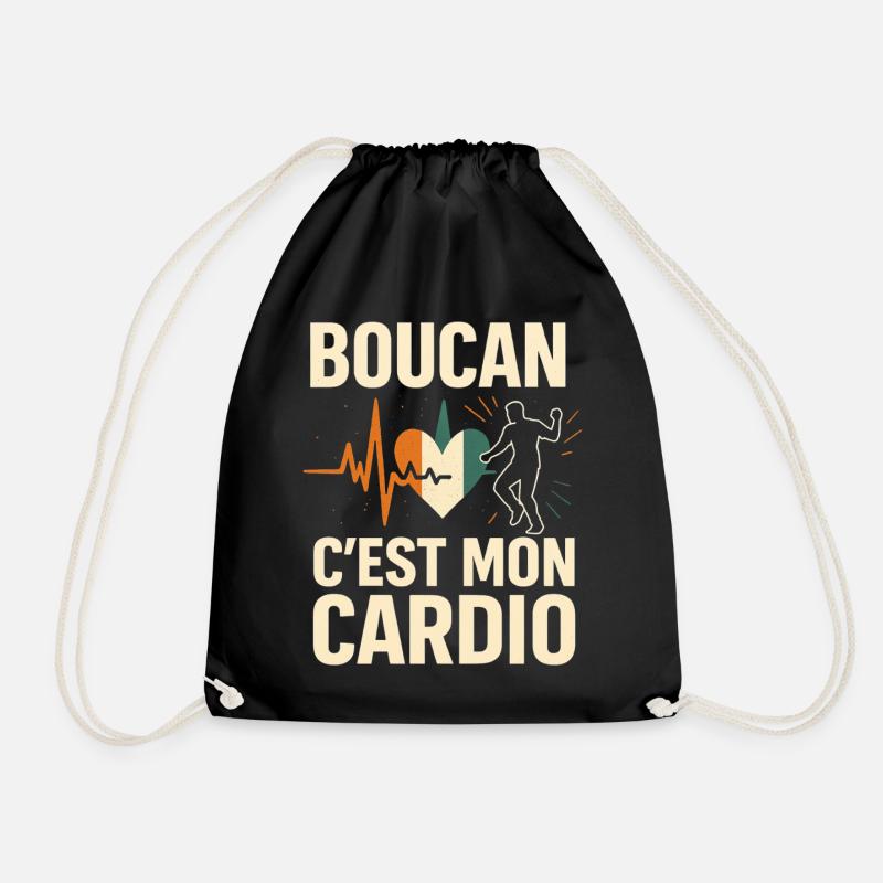 Boucan c'est mon cardio – Humour ivoirien - Drawstring Bag - black