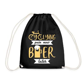 Cycling Pain Now Bière Plus tard Graphique drôle de motard - Sac de sport léger - noir - Devant