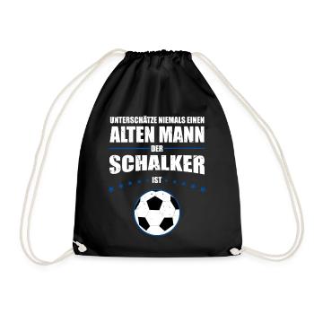 Alter Mann - Schalker Geschenk | Retro Vintage - Turnbeutel - Schwarz - Vorne