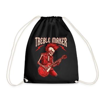 Treble Maker Guitarist Musician Pun Rock - Drawstring Bag - black - Front