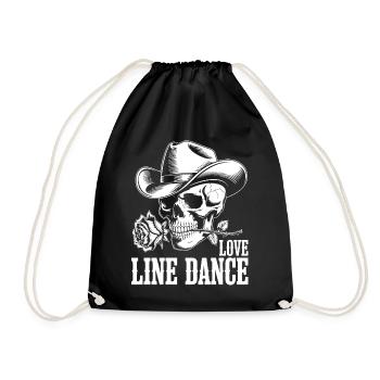 Bone Cowboy Love Line Dance - Drawstring Bag - black - Front