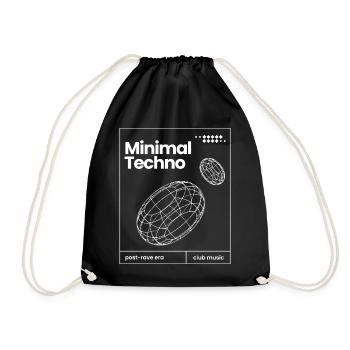 Minimal-Techno-Musik-Sphären-Design - Turnbeutel - Schwarz - Vorne