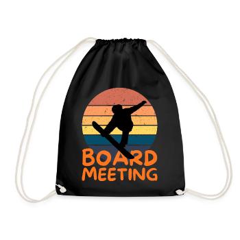 Snowboarding Board Meeting - Turnbeutel - Schwarz - Vorne