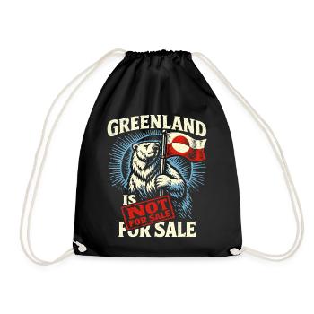 Greenland Unsellable Polar Bear Funny - Drawstring Bag - black - Front