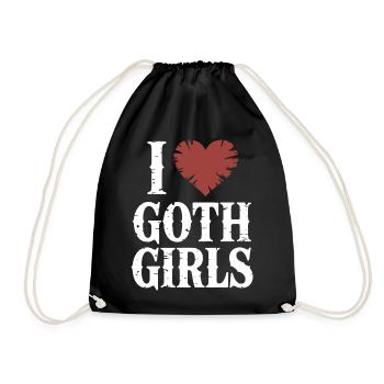 Ich liebe Goth Girls - Turnbeutel - Schwarz - Vorne