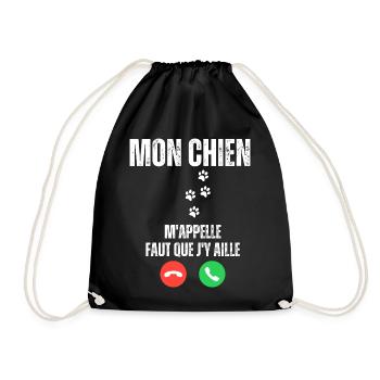 Mon Chien M'Appelle Faut Que J'y Aille - Sac de sport léger - noir - Devant
